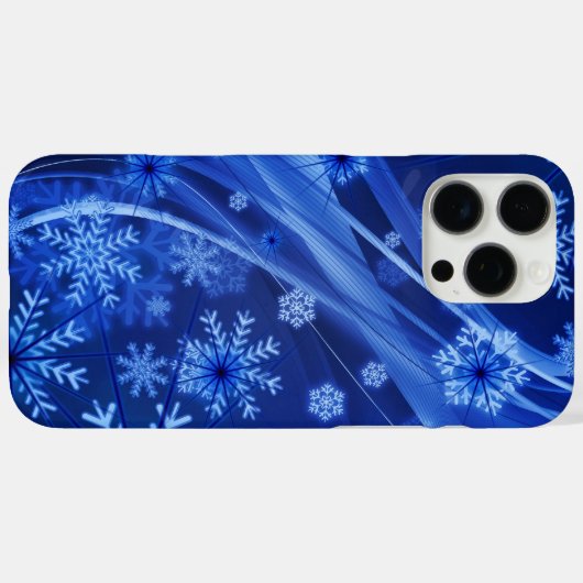 Blauwe sneeuwvlokken Case-Mate iPhone case (Achterkant (horizontaal))