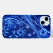 Blauwe sneeuwvlokken Case-Mate iPhone case (Achterkant (horizontaal))