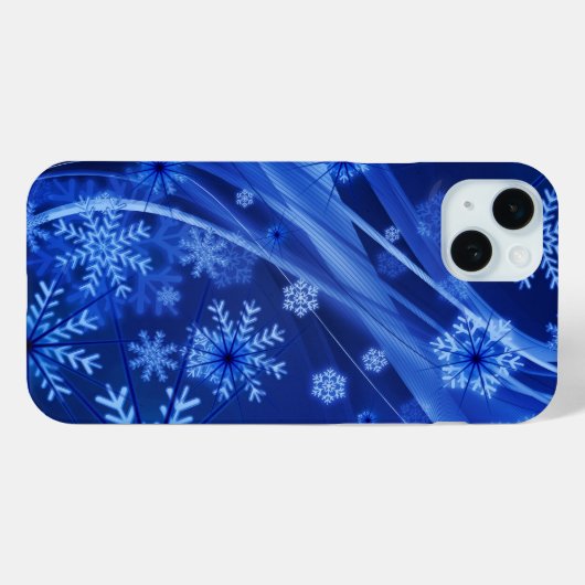 Blauwe sneeuwvlokken Case-Mate iPhone case (Achterkant (horizontaal))