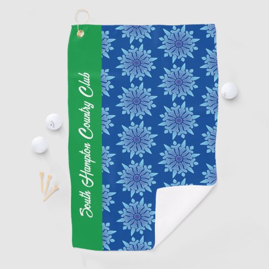 Blauwe Sneeuwvlokken Custom Golf Towel Club Naam Golfhanddoek