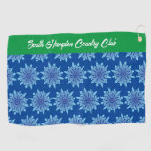 Blauwe Sneeuwvlokken Custom Golf Towel Club Naam Golfhanddoek (Horizontaal)