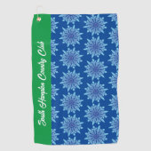 Blauwe Sneeuwvlokken Custom Golf Towel Club Naam Golfhanddoek (Voorkant)