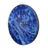 Blauwe sneeuwvlokken dartbord (Voorkant Rechts)