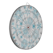 blauwe sneeuwvlokken dartbord (Voorkant Links)