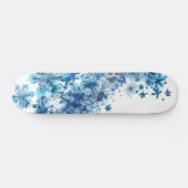 Blauwe sneeuwvlokken digitale kunst persoonlijk skateboard (Horizontaal)