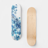 Blauwe sneeuwvlokken digitale kunst persoonlijk skateboard (Voorkant)