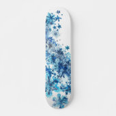 Blauwe sneeuwvlokken digitale kunst persoonlijk skateboard (Voorkant)