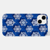 Blauwe sneeuwvlokken Elegant Winterontwerp Case-Mate iPhone Case (Achterkant (horizontaal))