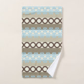 Blauwe sneeuwvlokken en bruine cirkels Winterpatro Bad Handdoek (Handdoek)