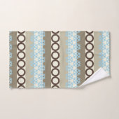 Blauwe sneeuwvlokken en bruine cirkels Winterpatro Bad Handdoek (Handdoek)
