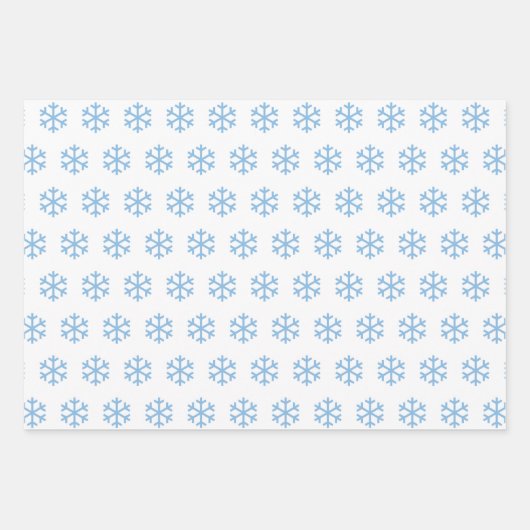 Blauwe sneeuwvlokken en kerstboompatroon inpakpapier vel (Voorkant)
