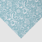 Blauwe sneeuwvlokken en kerstswirls tissuepapier (Detail)