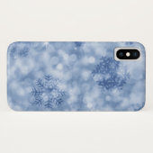 Blauwe sneeuwvlokken en vonken Case-Mate iPhone case (Achterkant (horizontaal))