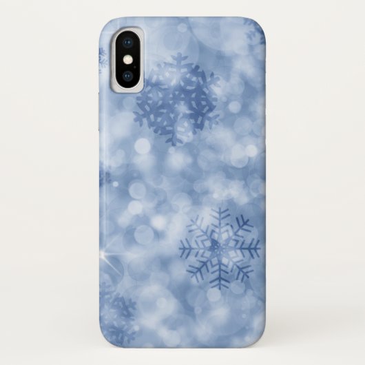 Blauwe sneeuwvlokken en vonken Case-Mate iPhone case (Achterkant)
