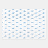 Blauwe sneeuwvlokken en vrolijk kerstpatroon inpakpapier vel (Voorkant 3)