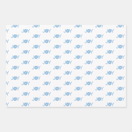 Blauwe sneeuwvlokken en vrolijk kerstpatroon inpakpapier vel (Voorkant 3)