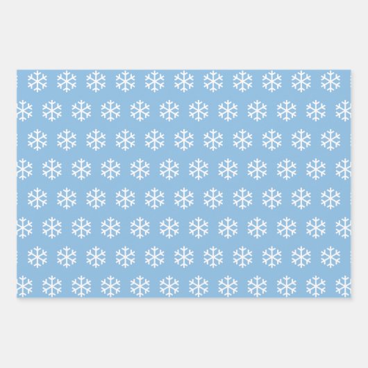 Blauwe sneeuwvlokken en vrolijk kerstpatroon inpakpapier vel (Voorkant 2)