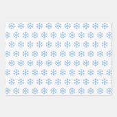 Blauwe sneeuwvlokken en vrolijk kerstpatroon inpakpapier vel (Voorkant)