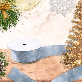 Blauwe sneeuwvlokken Feestdagen Kerstmis Satijnen Lint