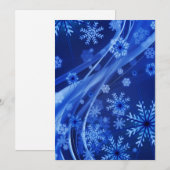 Blauwe sneeuwvlokken feestdagenkaart (Voorkant / Achterkant)