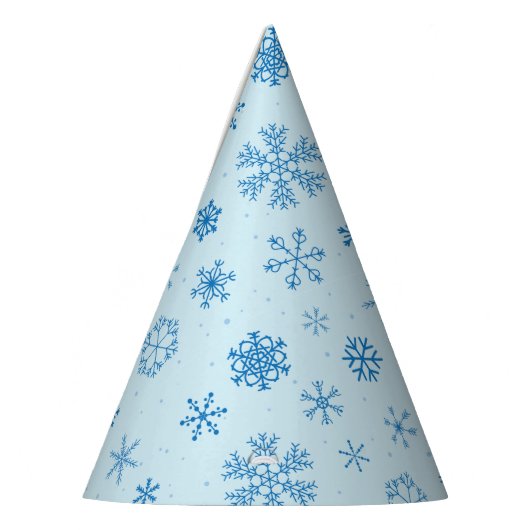 Blauwe sneeuwvlokken feesthoedjes (Links)