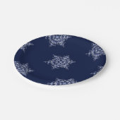 Blauwe sneeuwvlokken, gevarieerd Middelgroot Papie Papieren Bordje (Gekanteld)