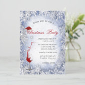 Blauwe Sneeuwvlokken, Glas, Zakelijk Kerstfeest Kaart (Staand voorkant)