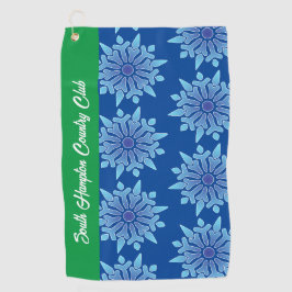 Blauwe Sneeuwvlokken Golf Handdoek Aangepaste Club