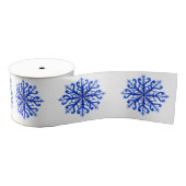 Blauwe sneeuwvlokken grosgrain lint (Spoel)