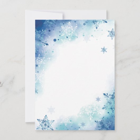 Blauwe sneeuwvlokken Het is Boy Winter Baby shower Kaart (Achterkant)