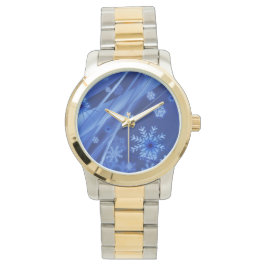 Blauwe sneeuwvlokken horloge