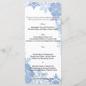 Blauwe sneeuwvlokken in het menu Witte bruiloft (Voorkant)