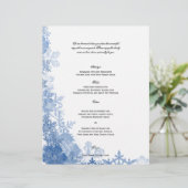Blauwe sneeuwvlokken in het menu Witte bruiloft (Staand voorkant)