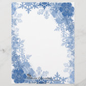 Blauwe sneeuwvlokken in het menu Witte bruiloft (Achterkant)
