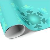 Blauwe Sneeuwvlokken Inpakpapier (Rol Hoek)