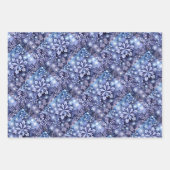 Blauwe sneeuwvlokken inpakpapier vel (Voorkant 2)