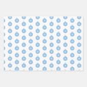 Blauwe sneeuwvlokken, jaloezie en kerstballen inpakpapier vel (Voorkant 3)