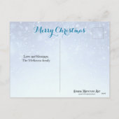  Blauwe Sneeuwvlokken Jesus Bijbelvers Kerst Feestdagenkaart (Achterkant)