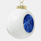 Blauwe sneeuwvlokken keramische bal ornament (Links)