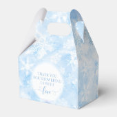 Blauwe sneeuwvlokken Kerst baby shower gunstboxen Bedankdoosjes (Achterkant)