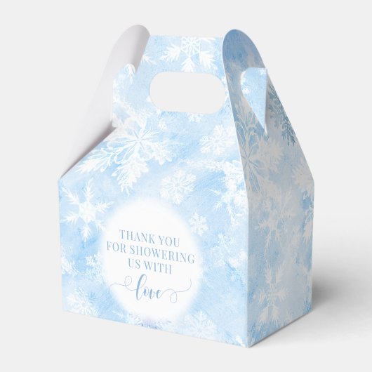 Blauwe sneeuwvlokken Kerst baby shower gunstboxen Bedankdoosjes (Achterkant)