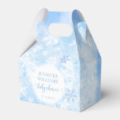 Blauwe sneeuwvlokken Kerst baby shower gunstboxen Bedankdoosjes (Voorkant Zijde)