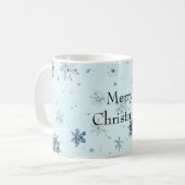 Blauwe Sneeuwvlokken Kerstmis Koffiemok (Voorkant links)