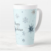 Blauwe Sneeuwvlokken Kerstmis Latte Mok (Rechterhoek)