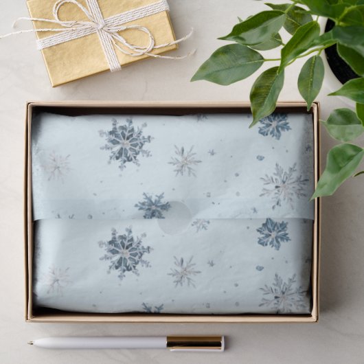 Blauwe Sneeuwvlokken Kerstmis Tissuepapier (Geschenk)