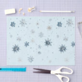 Blauwe Sneeuwvlokken Kerstmis Tissuepapier (Craft)