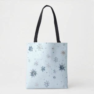 Blauwe Sneeuwvlokken Kerstmis Tote Bag