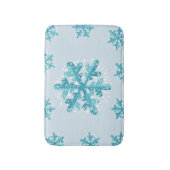 Blauwe Sneeuwvlokken Kerstmis / Wintertijd Bad Mat (Voorkant Verticaal)