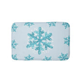 Blauwe Sneeuwvlokken Kerstmis / Wintertijd Bad Mat (Voorkant)