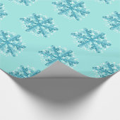 Blauwe sneeuwvlokken Kerstmis / Wintertijd Gift Wr Cadeaupapier (Hoek)